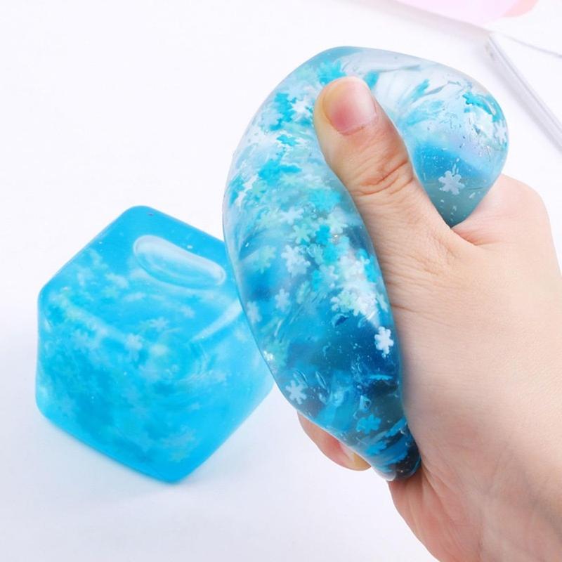 Ice Cube Squishy Toys, Squishy Fidget Toys, Cube Block Stress Balls for Adults Stress Relief