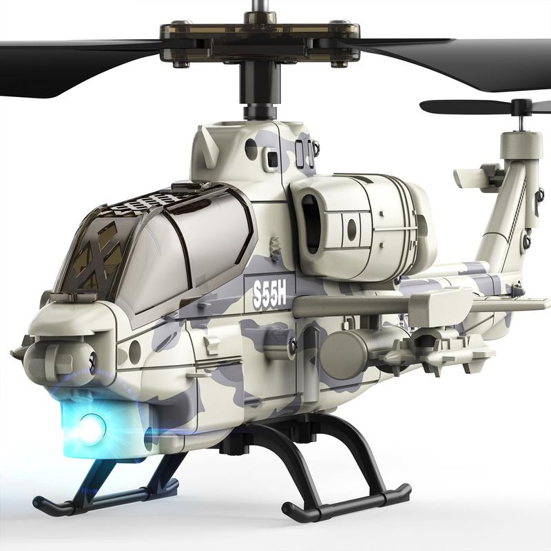 SYMA S55H RC Helicopter, AH-1 Cobra Attack Helicopter Replica Military, Remote Control Helicopter Toy for Boys and Girls with Cool Appearance Design, One Key Take Off Landing, LED Light RC helicopter for adults rc helicopter