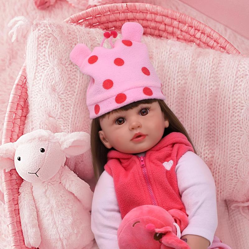 Reborn Baby Dolls 24 Inch Realistic Baby Doll Toddler Girl With Long Hair Weighted Lifelike Baby Vinyl Limbs & Soft Cloth Body Feeding Kit Toys Birth Certificate Accessories Gifts For Kids Age 3+