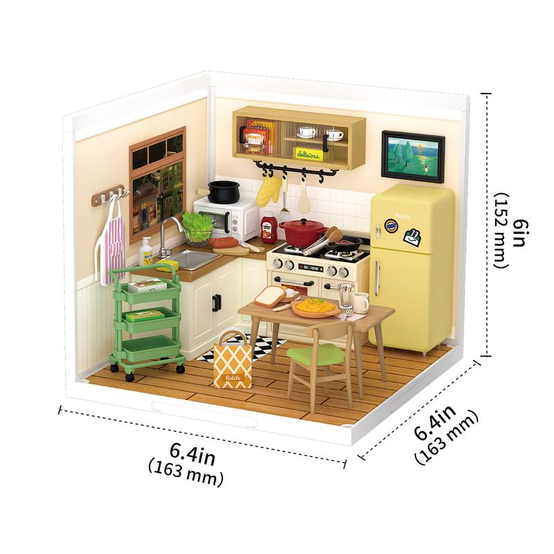 Rolife DIY Miniature Dollhouse Kit Super Store Series Plastic Building Blocks Kits Mini Dollhouse Plastic Tiny Room Craft Hobby Decent Gifts