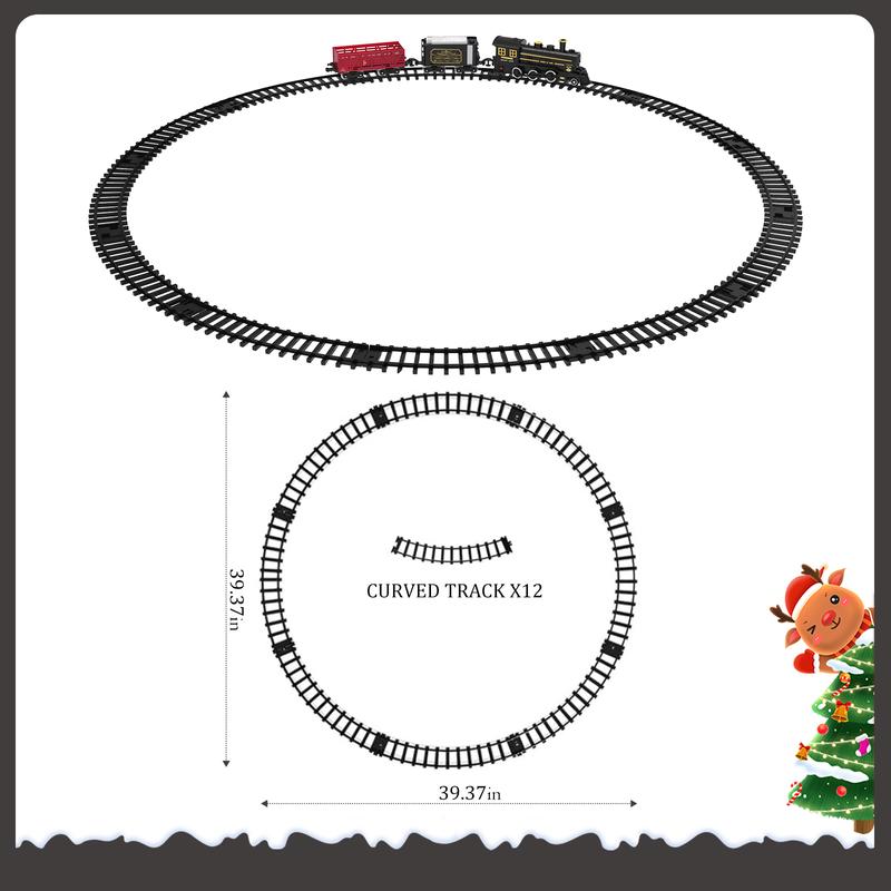 Christmas Train Set, Christmas Tree Train Toys for Boys with Steam Smoke, Lights and Sound, Christmas Train Sets for Around The Tree, Toddler Model Trains for 3 4 5+Kids Toddlers Christmas Toys