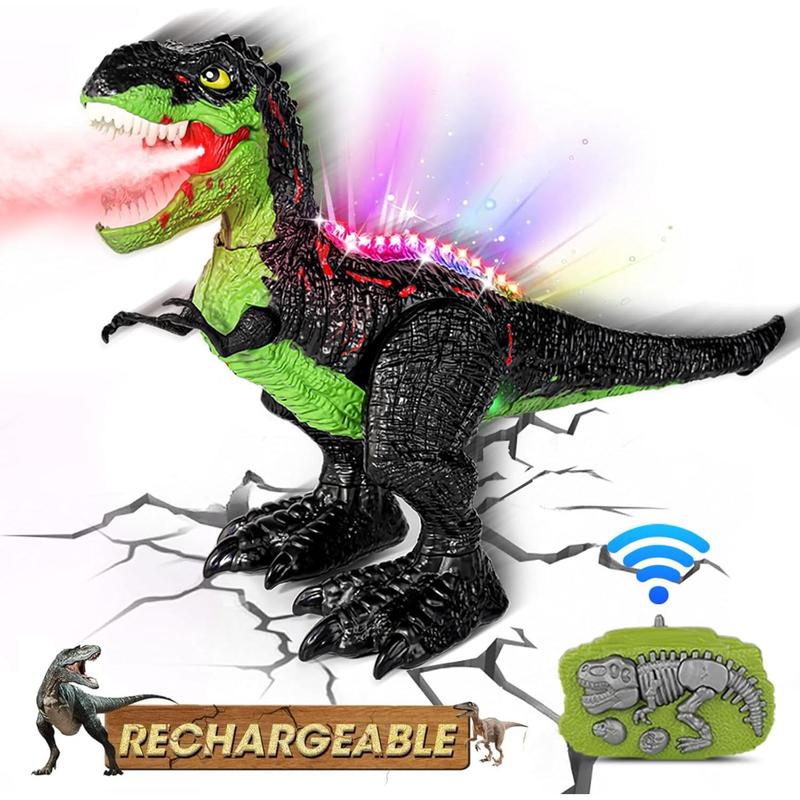 Remote Control Dinosaur for Kids, Large T-Rex Dinosaur Toys for Boys 3 4 5 6 7 8 Year Old, Realistic Walking Dinosaur Toy with Light, Roar & Spray, Birthday Gift for Boys Girls 3+