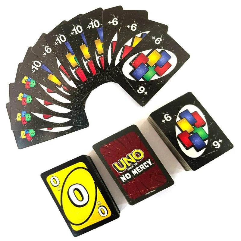 Games UNO Show 'em No MercyCardGame in Storage & Travel Tin forKidsAdults & Family Night