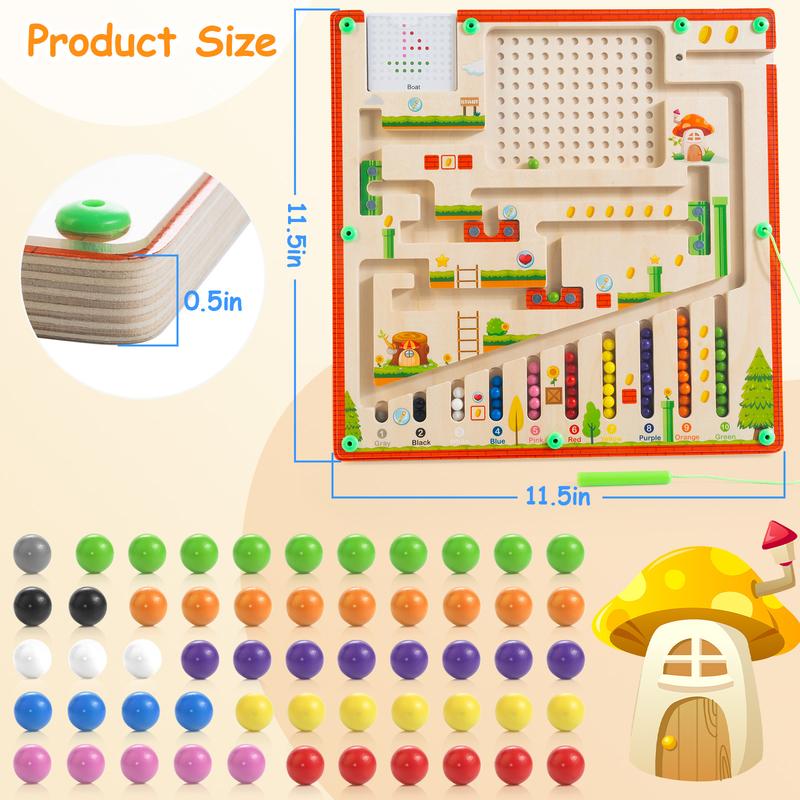 Magnetic Color and Number Maze, Montessori Educational Toys, Magnetic Drawing Board Counting Matching Toys, Valentines Day Christmas Birthday Gift