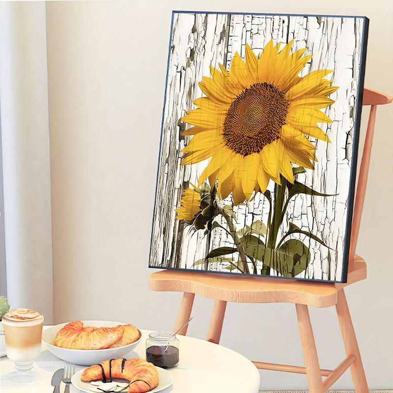 Sunflower Pattern DIY Painting By Numbers Kit without Frame, 1 Set DIY Wall Art Painting for Home Living Room Bedroom Decor, Birthday Gift