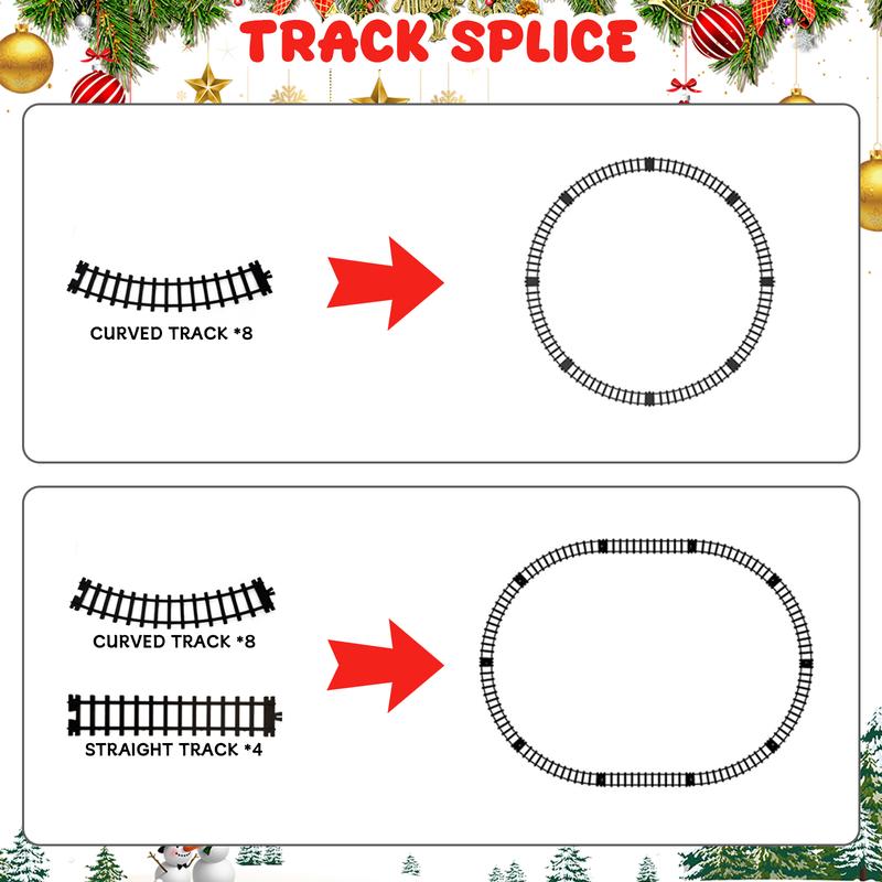 Christmas Steam Locomotive Train Set - Electric Trains Cars & Tracks, Sounds & Lights,Christmas Toys for Kids, Incorporating Christmas Train and Model Train Layout Elements