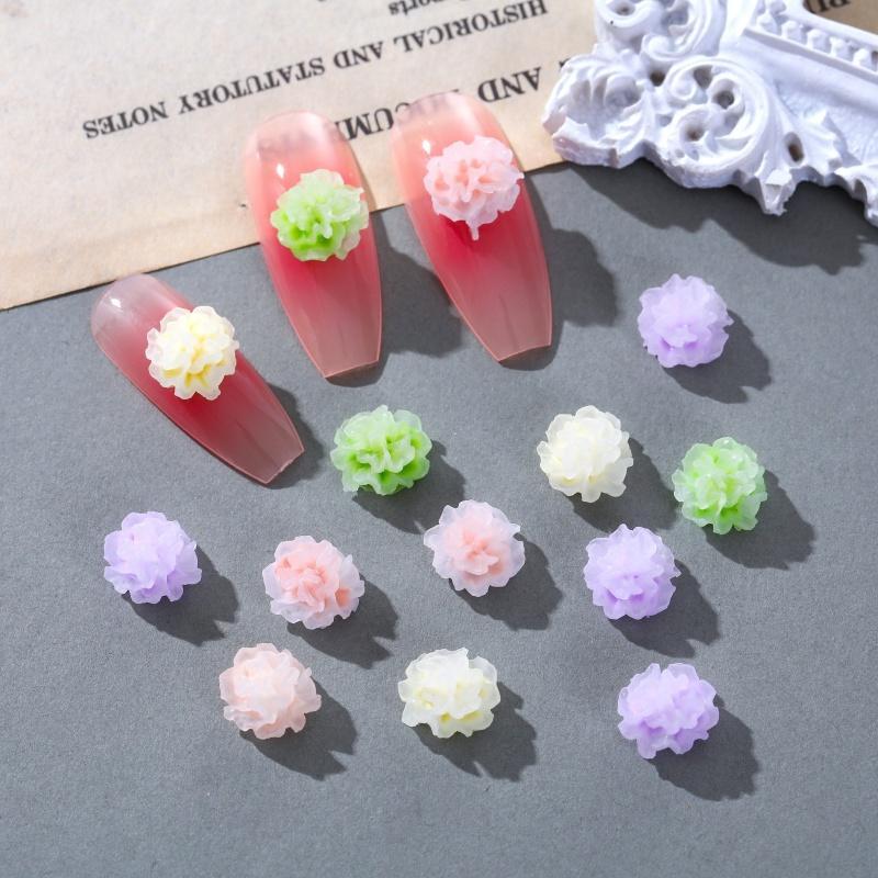 Mini Simulation Ornament, 50pcs 100pcs Random Colorful Resin Luminous Flowers, DIY Handmade Jewelry Nail Art Decoration, Micro Landscape Fish & Aquatic Supplies