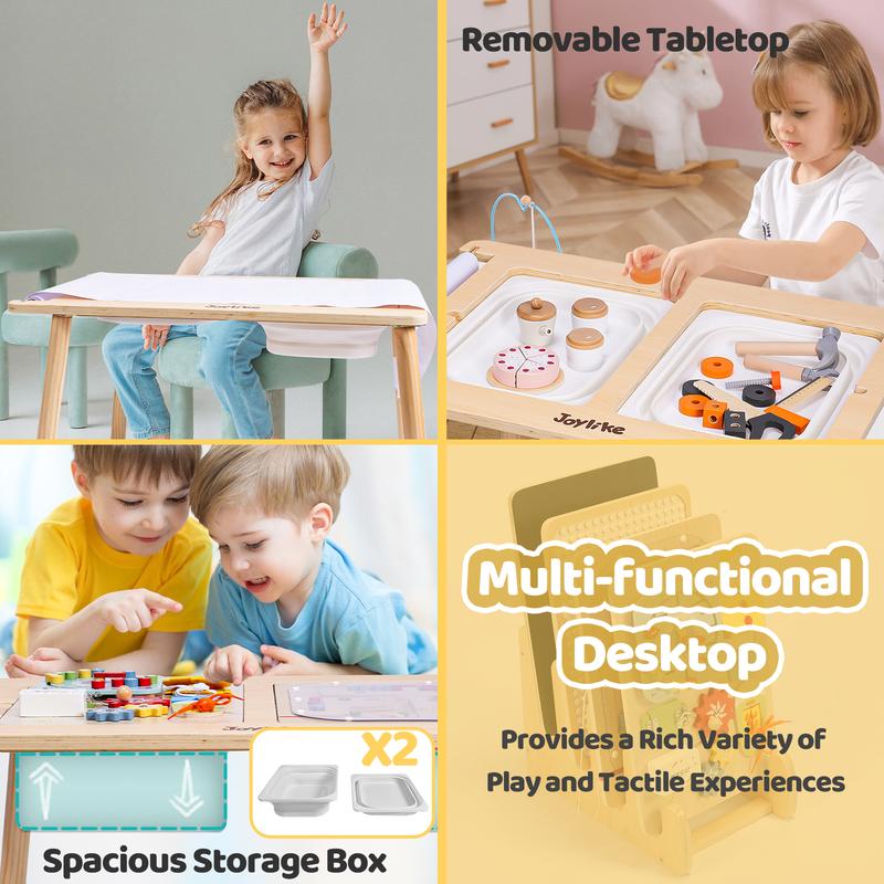 Joylike Wooden Sensory table, Household toys Maze, Time recognizing, Clothing recognizing.