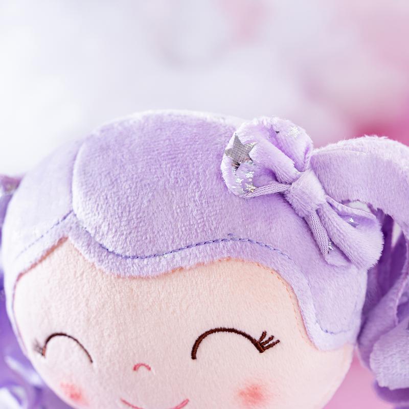 Plush Doll Baby Dolls Soft Dolls Baby Girl Gifts Curly Hair Plush Figures Curly Hair Starry Sky Series Purple Stars(New)  12 inches