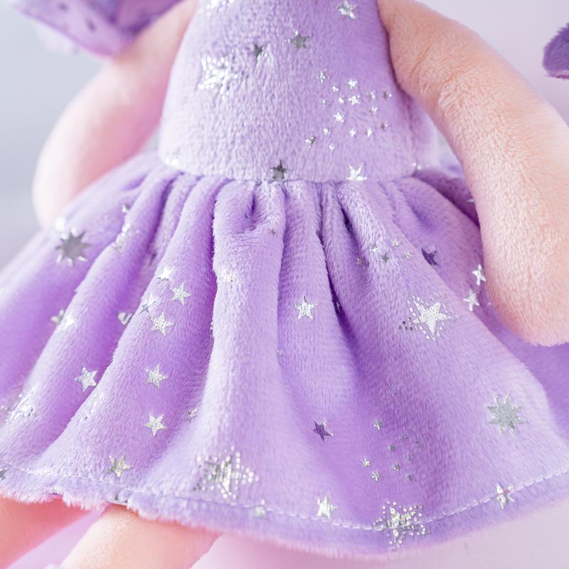 Plush Doll Baby Dolls Soft Dolls Baby Girl Gifts Curly Hair Plush Figures Curly Hair Starry Sky Series Purple Stars(New)  12 inches