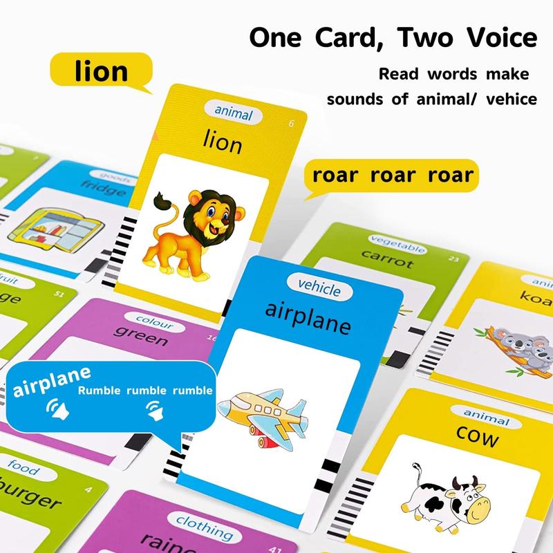 224 510 Words Alphabet Bilingual TalkingHash Cards for 3-8 Years Toddlers,Pocket Speech Buddy Therapy AutismToyS, Educational Learning InteractiveToy for Boys Girls Kids Gifts Blue