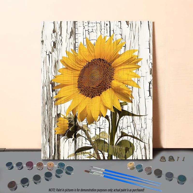 Sunflower Pattern DIY Painting By Numbers Kit without Frame, 1 Set DIY Wall Art Painting for Home Living Room Bedroom Decor, Birthday Gift