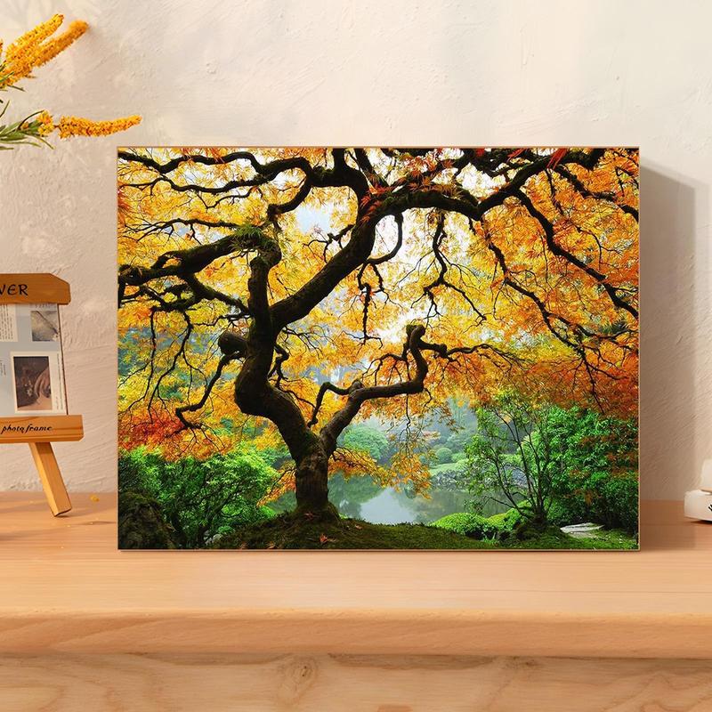 Tree Pattern DIY Painting By Numbers Kit without Frame, 1 Set DIY Paint By Numbers Kit for Beginner, Wall Art Decor for Home Living Room Bedroom