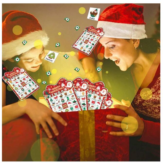 32 Pcs Set Christmas Bingo Game For Adult 24 Players Bingo Cards Christmas Games With For Class Activities Family Party Favors Xmas Gifts Holiday Supplies,Christmas