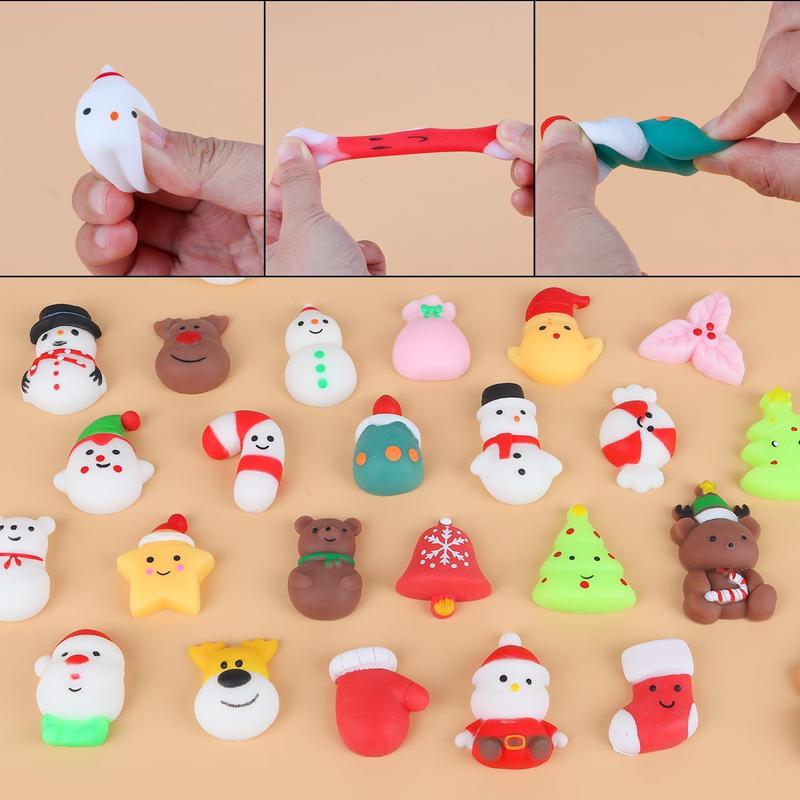 36 count Christmas Mochi Squishy Toys, Xmas Squeeze Toys Stress Reliever Anxiety Packs for Kids Christmas Party Favors Stocking Stuffers Gifts