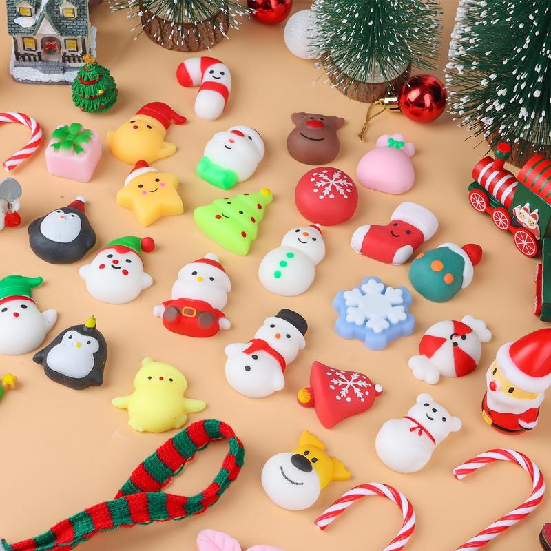 36 count Christmas Mochi Squishy Toys, Xmas Squeeze Toys Stress Reliever Anxiety Packs for Kids Christmas Party Favors Stocking Stuffers Gifts