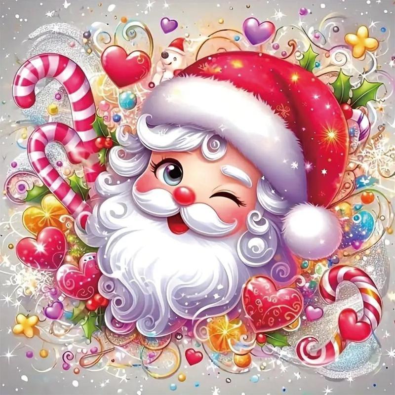 Santa Claus Pattern DIY Diamond Arts Colorful Painting Kit without Frame, 5D Diamond Arts Colorful Painting Kit, Wall Art Decor for Home Bedroom