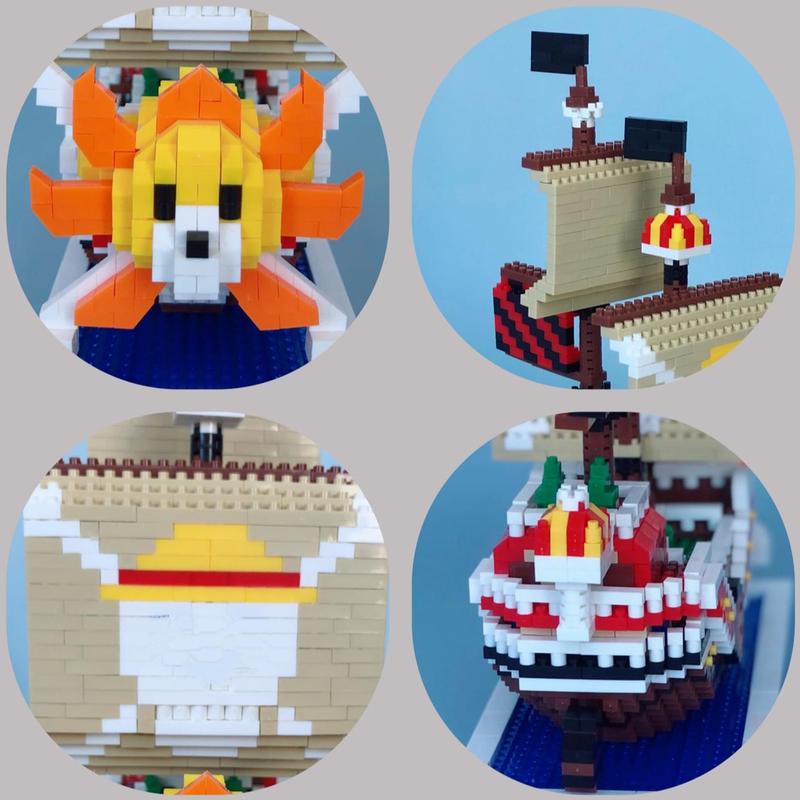 1691pcs set Cartoon Lion Ship Building Blocks, 3d Diy Puzzle Block Toys for Kids & Adults