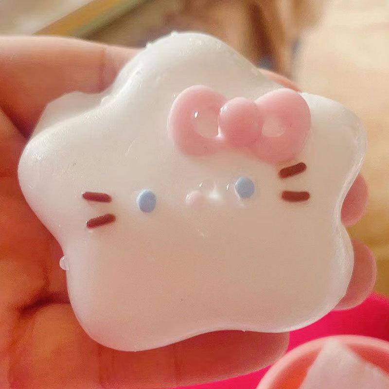 Cute Five-Pointed Hello Kitty Squishy Toy Mochi Pinching Toy Slow Rebound Toys Decompression Toys Stress Release Hand Relax Gift