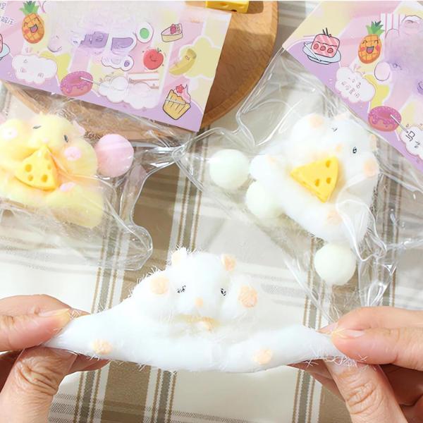 Christmas gift for kids 1 pc Cat Squishy Toys, Paws, Party Favors, Stress Relief, Adults & Kids, Small White Hamster