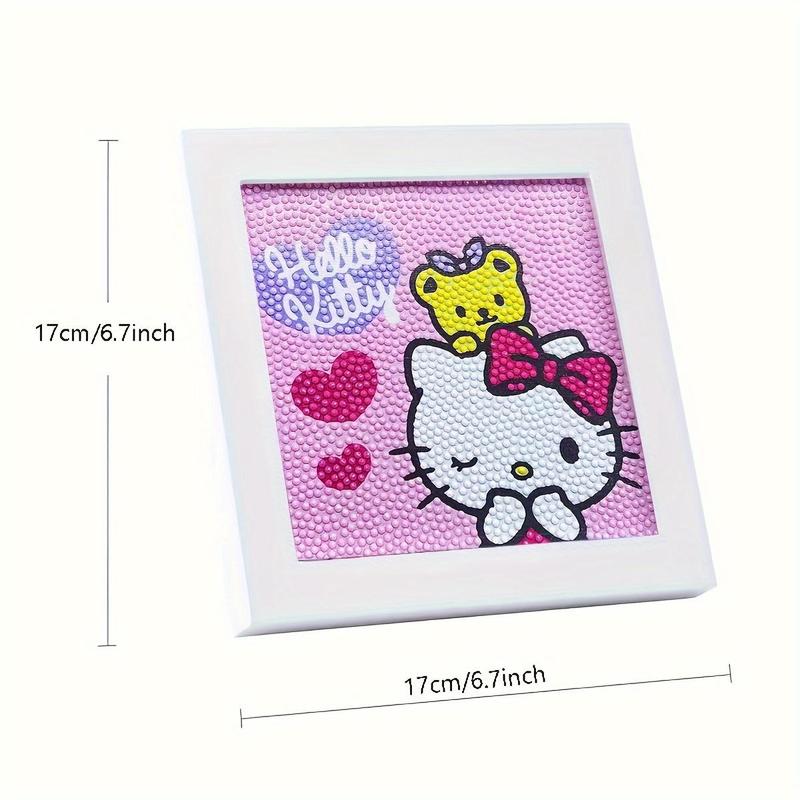 Cute Hello Kitty Pattern DIY Diamond Arts Colorful Painting Kit without Frame, DIY Decorative Art Picture for Beginner, Wall Art Decor