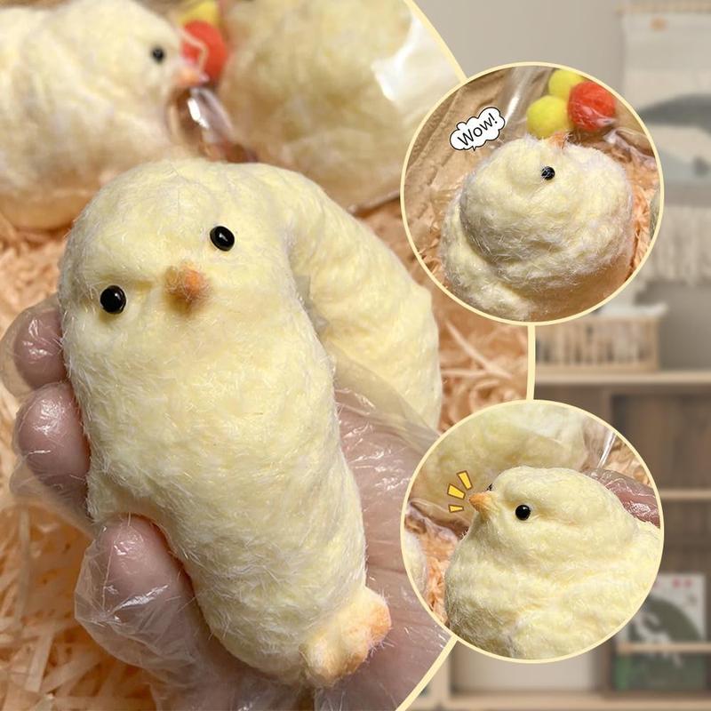 2 Pack - Handmade Chick Squishy Toy Super Soft Squishy Silicone Squeeze Toy Stress Relief, Fidget Toy for Adults Kids Boys Girls Adult Toys TABA