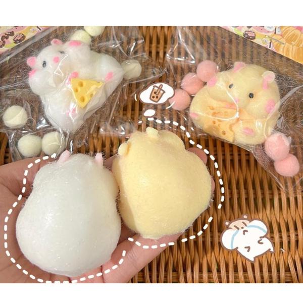 Christmas gift for kids 1 pc Cat Squishy Toys, Paws, Party Favors, Stress Relief, Adults & Kids, Small White Hamster