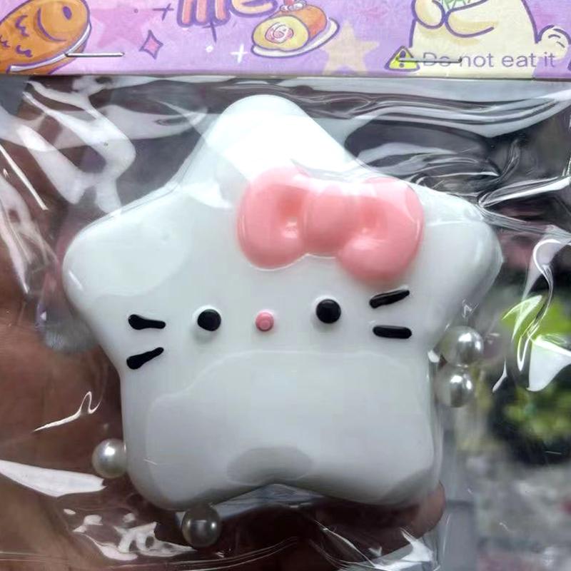 Cute Five-Pointed Hello Kitty Squishy Toy Mochi Pinching Toy Slow Rebound Toys Decompression Toys Stress Release Hand Relax Gift