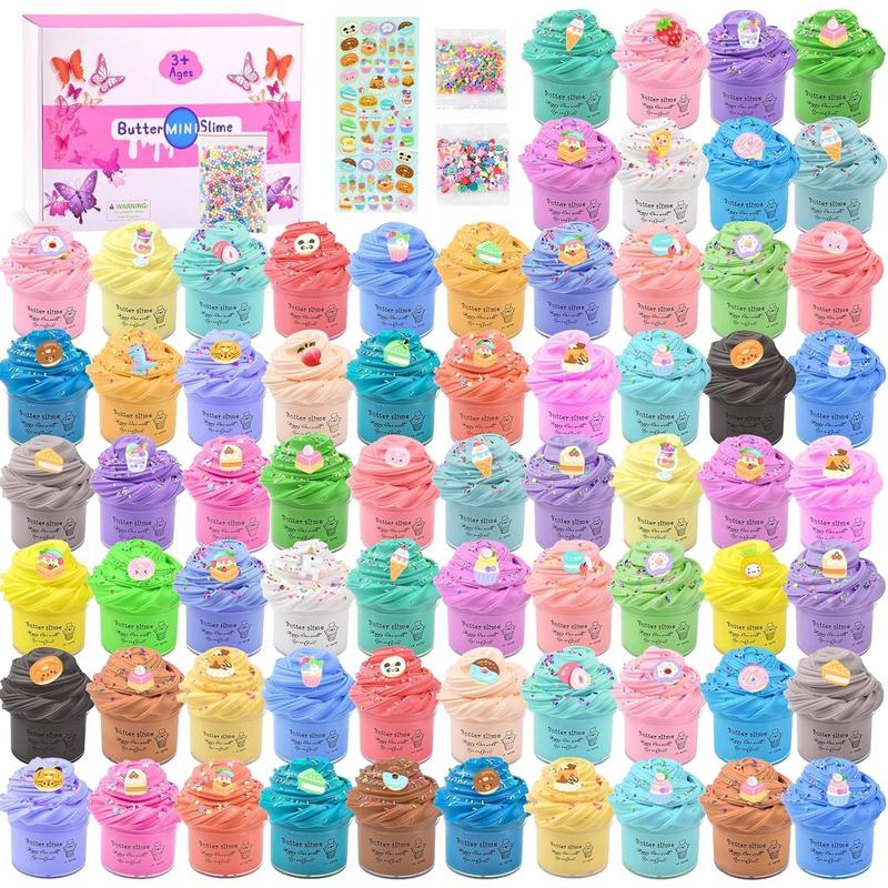 68 Pack Mini Butter Slime Kit, Scented Christmas Slime Party Favor Gifts, Stress Relief Toy for Girls and Boys, Soft & Non-Sticky, DIY Putty Toys for   s Aged 4-12