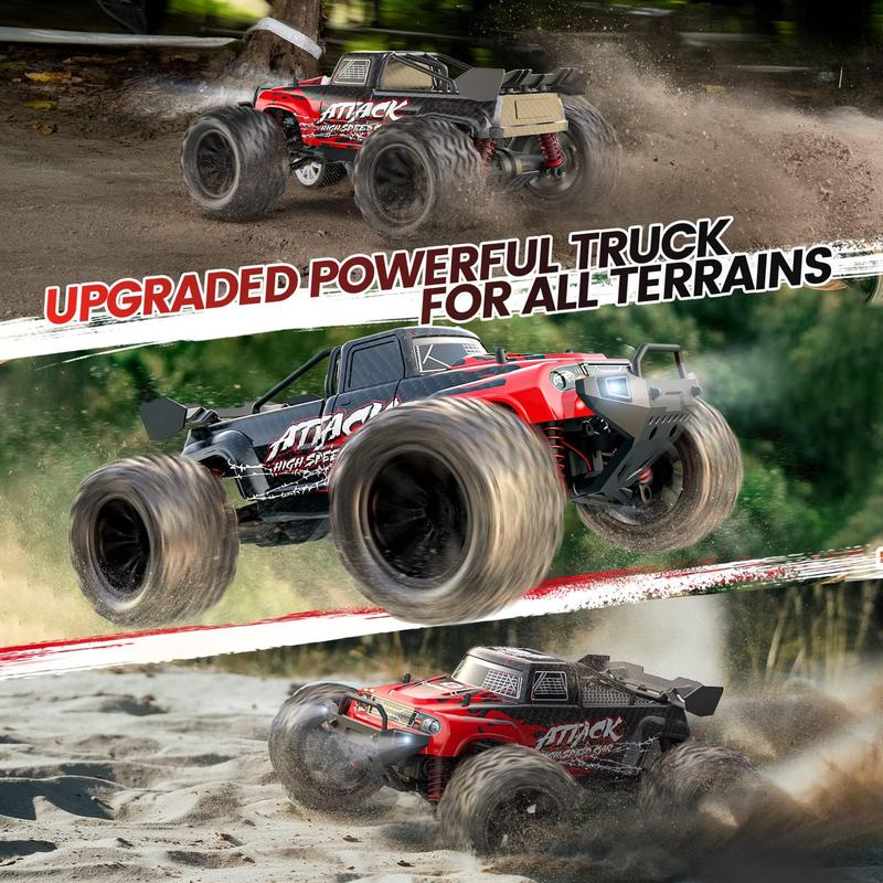 9500E 1:16 Scale All Terrain RC Car, 4x4 High Speed 40 KPH RC Truck, 2.4Ghz Remote Control Truck with 2 Batteries, Off-Road Monster Truck for Adults Kids