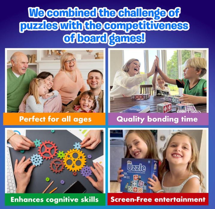 Family Block Puzzle Game – Fun & Educational Board Game for Kids and Adults, Perfect for Family Game Night, Ages 4+