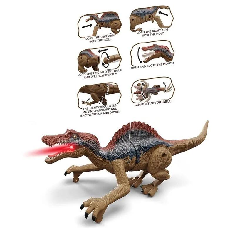 Remote Control Dinosaur Toy, 2.4G Five Way Simulation Electric Sound & Light Chicken Crown Dragon Model Gift