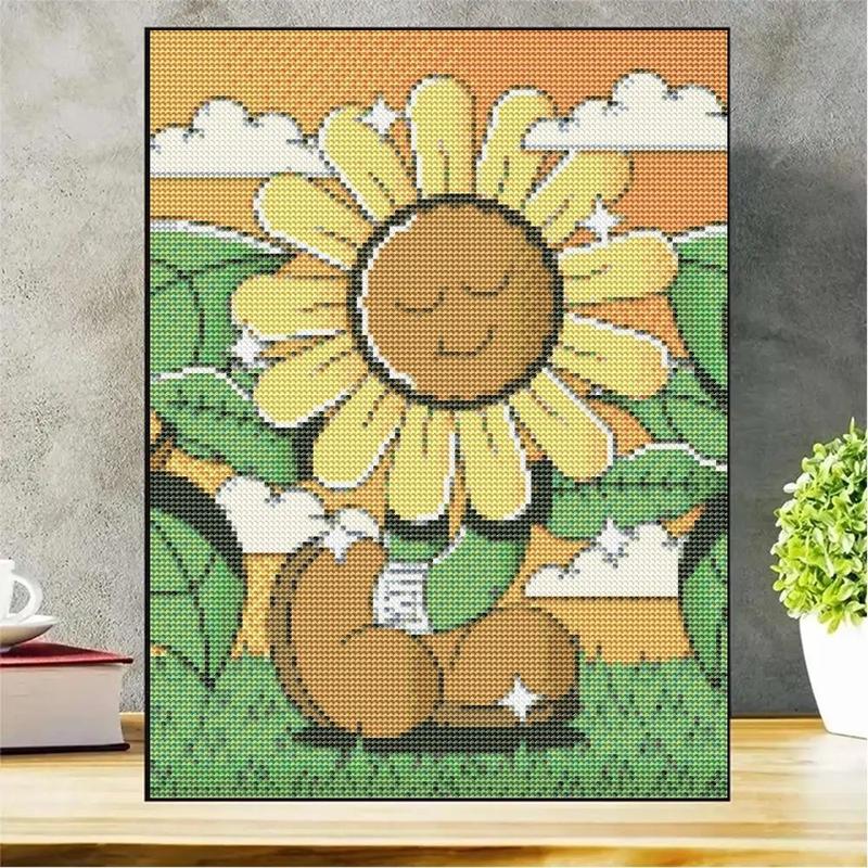 Sunflower Pattern DIY Diamond Art Painting Kit without Frame, DIY Decorative Art Picture for Beginner, DIY Home Decor