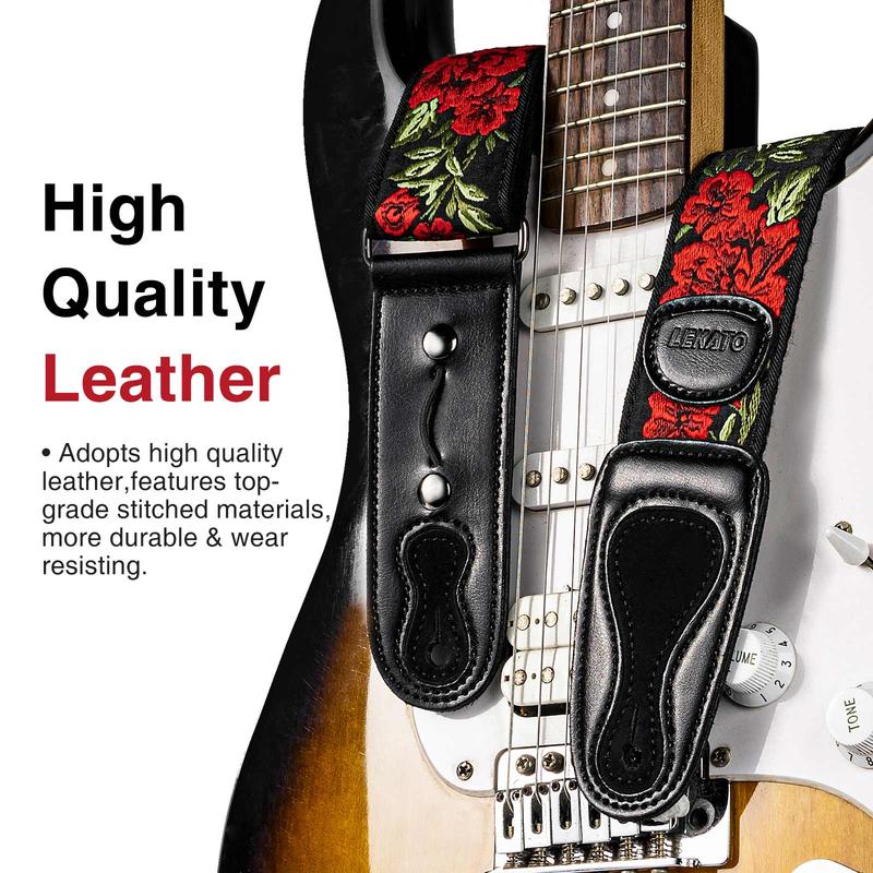 LEKATO LGS-6 Flower Bass Strap Flower Guitar Strap, for Bass Electric & Acoustic Guitar 2