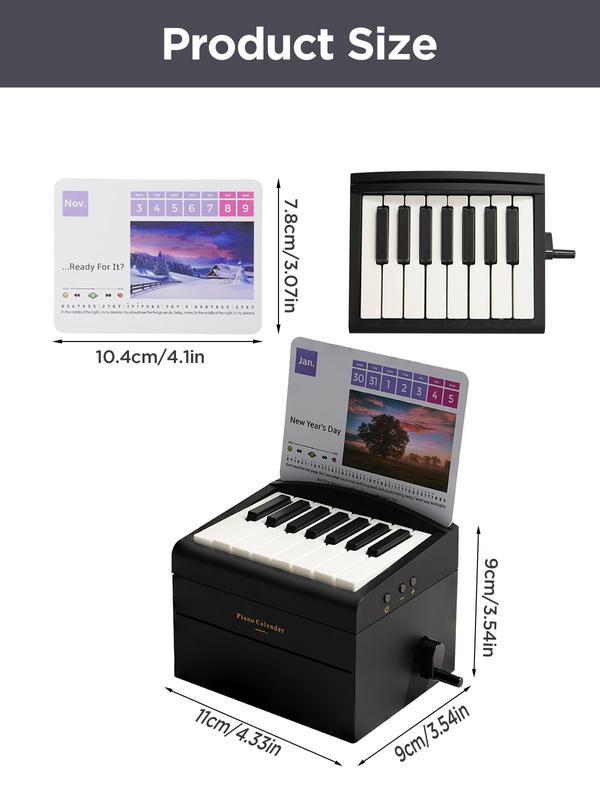 Piano Calendar 2025,Desk Calendar,Rechargeable Mini Piano With 52 Music Scores in 27 Cards,Christmas Gift,Creative Birthday Gifts