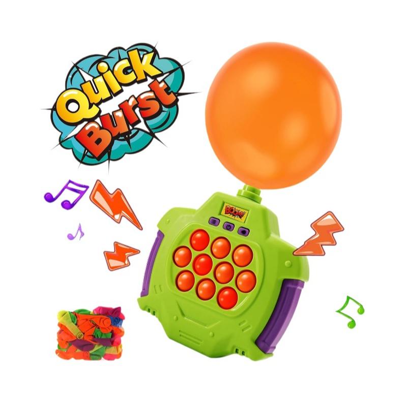 Boom of Balloons Pop Games, 2024 Upgraded Pop Fidget Push Game, Pop it Game Blowing Balloons Surprise Excitement Fast Push Game, Handheld Bubble Game for Kids, Great for Teen Party Games for Groups, Family Interactive Game popits