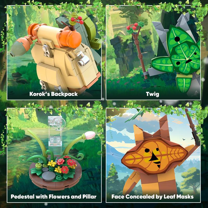 66004,888 Pieces,Koroks 5 Characters Building Block Set for BOTW, Cute Game Merch Action Figures,Collecting and Gifting Model for fans,Home Decoration,For aged 12 and above,Stress relief toy game fan