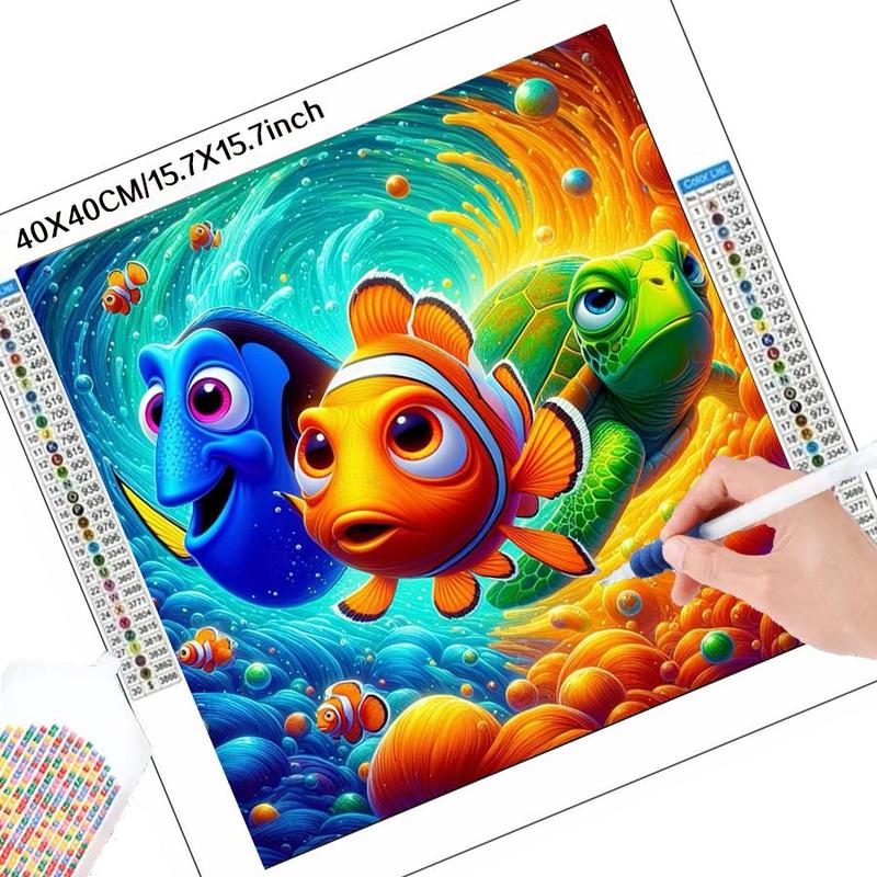 Disney Flounder Nemo Pattern DIY Diamond Arts Colorful Painting Kit without Frame, DIY 5D Diamond Arts Colorful Painting Kit, Wall Art Decor for Home