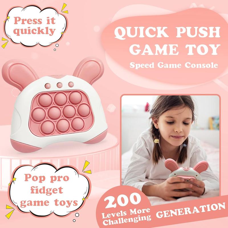 Fast Push Bubble Game - Quick Speed Push Puzzle Game Console Toys Light Up Pop Pro Fidget Games Bubble Stress Relief Handheld Electronic Pop Game for Kids