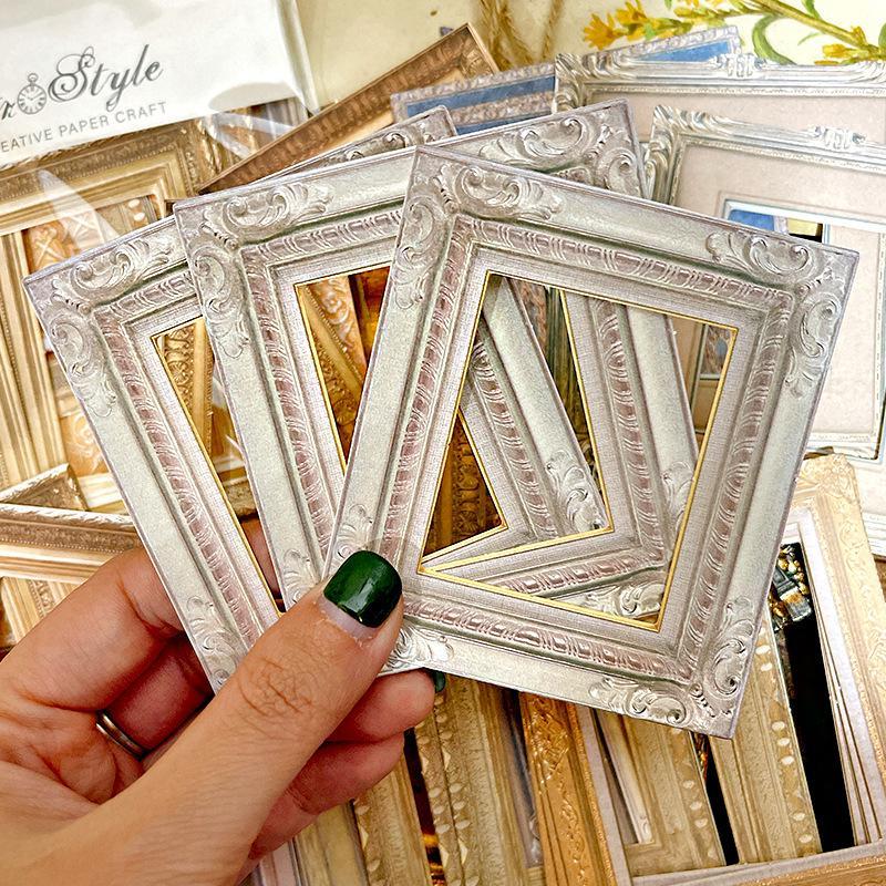 Vintage Hollow Frame Photo Frame Sticker, 30pcs set Scrapbooking & Stamping Sticker, DIY Decorative Sticker for Scrapbooking & Journal Making