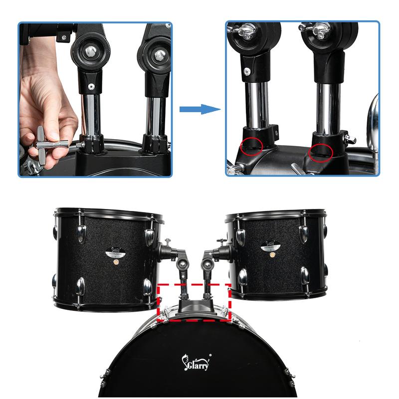 VINCIGO Full Size Adult Drum Set, 5PCS Percussion Instruments with Bass Drum two Tom Drum Snare Drum Floor Tom 16