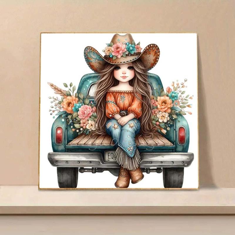 Cartoon Pattern DIY Diamond Arts Colorful Painting Kit without Frame, DIY 5D Diamond Arts Crafts Kit for Home Wall Decor