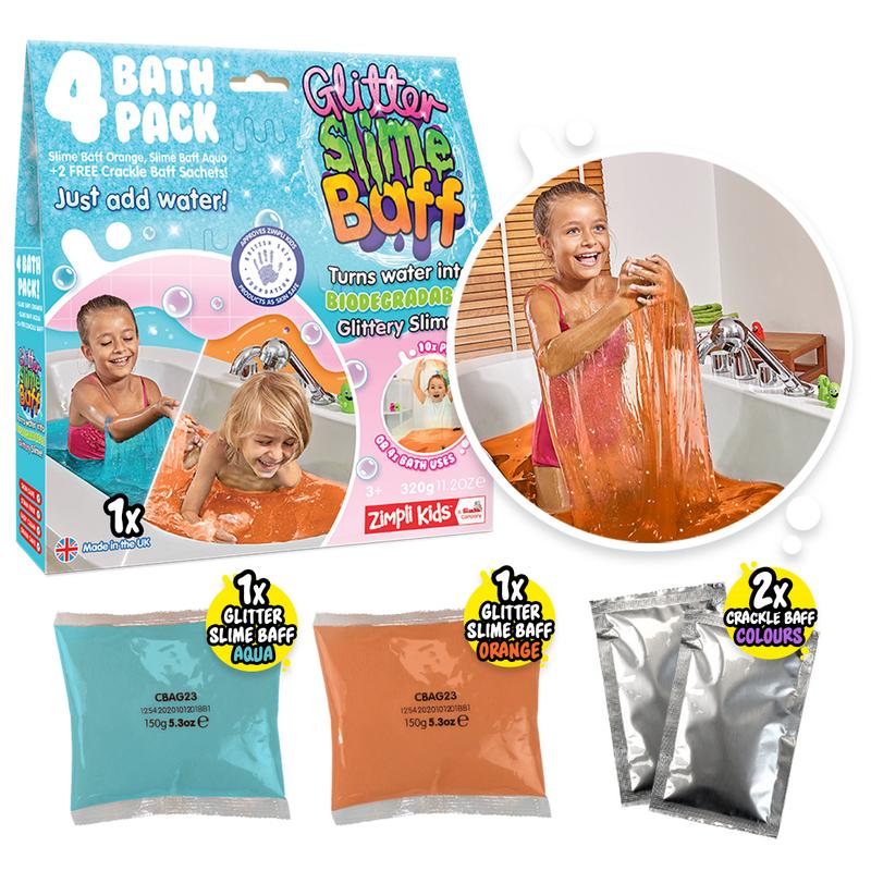 Slime Baff 4 Use Aqua & Orange Slime - The Perfect Gift Party Bag Filler - Aqua & Orange Squishy Slime