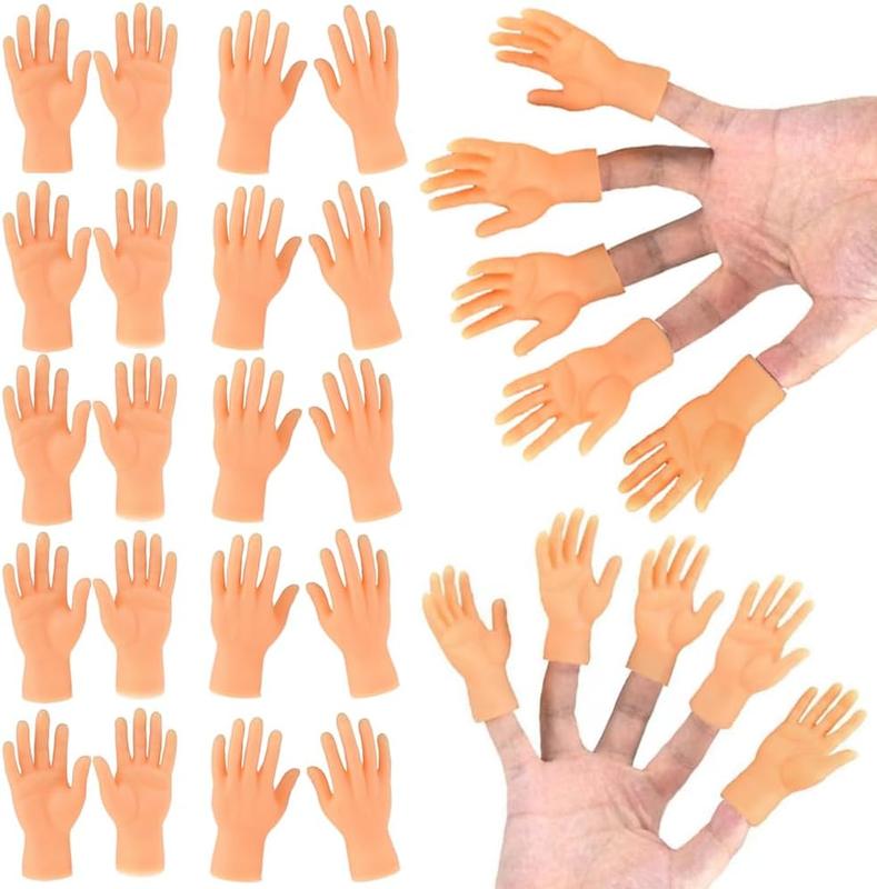 30 count Tiny Finger Hands Mini Rubber Finger Puppets, Miniature Small Hands Ealistic Cute Little Hand Finger for Gifts Puppet Show Prank Gag Performance Party Favors