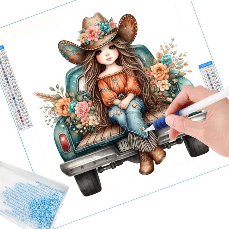 Cartoon Pattern DIY Diamond Arts Colorful Painting Kit without Frame, DIY 5D Diamond Arts Crafts Kit for Home Wall Decor