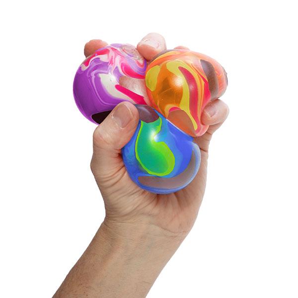 Schylling NeeDoh Marbleez - The squishy marble with a jelly twist - Glass like swirled globe - One random color - Ages 3+