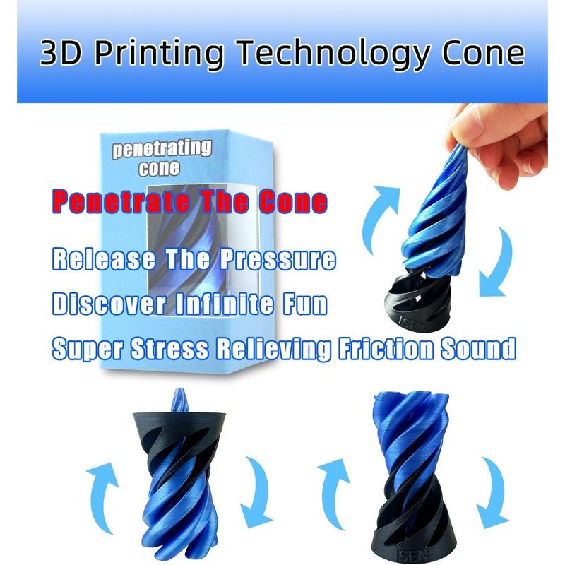 Impossible Cone Spiral Cone Fidget Toy 3D Printed Spiral Fidget Cone, Spiral Fidget Toys for Stress and Anxiety Relaxing ,Office Decoration Toy,Mini Pyramid Collectible Toys