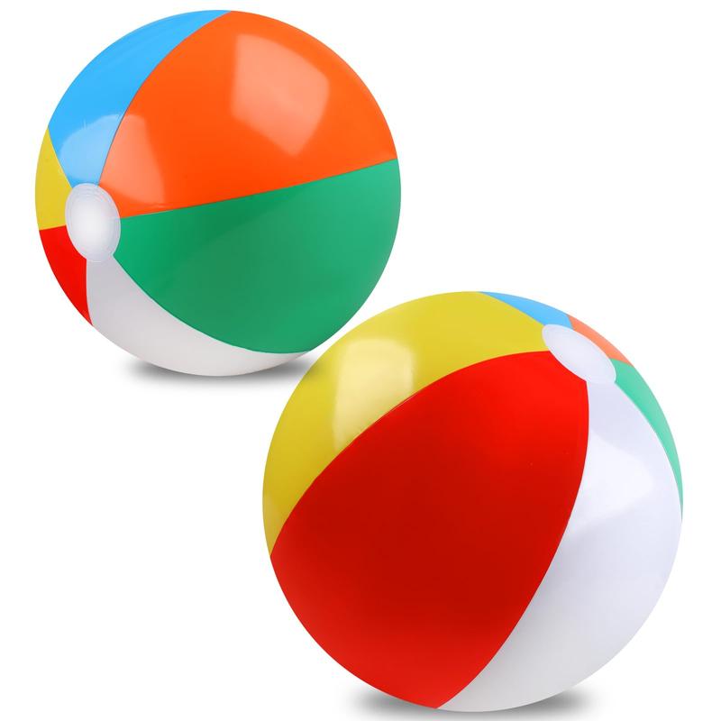 2 Pack Beach Balls, 20 Inch Beach Balls for Kids, Rainbow Color Pool Toys Pool Balls for Swimming Pool, Beach Toys Inflatable Ball for Summer Parties and Water Games