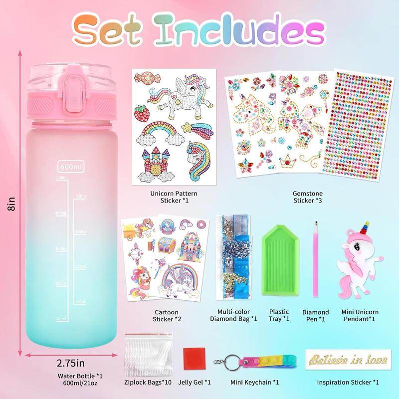 Christmas gift Girls Home Decorate Your Own Water Bottle for Girls Age 4-6-8-10, Unicorn Toys for Girls Painting Crafts, Fun Arts and Crafts Kits 6-12 Year Old Toddler Girls Birthday Christmas Gifts Toys