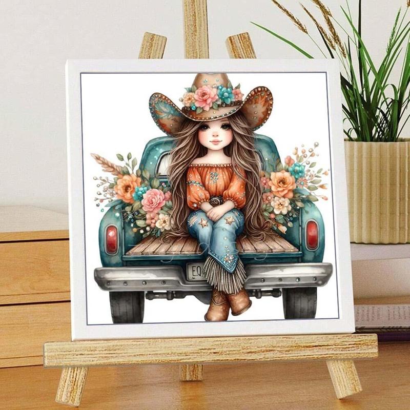 Cartoon Pattern DIY Diamond Arts Colorful Painting Kit without Frame, DIY 5D Diamond Arts Crafts Kit for Home Wall Decor